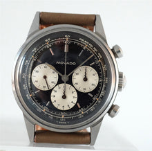 Load image into Gallery viewer, Movado Chronograph Sub Sea Silver Gilt Black Dial