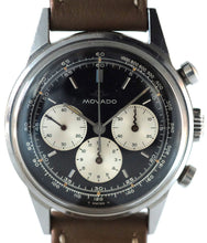 Load image into Gallery viewer, Movado Chronograph Sub Sea Silver Gilt Black Dial