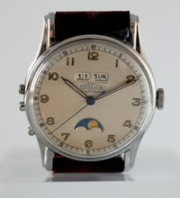 Load image into Gallery viewer, Angelus Datoluxe Triple Date Moonphase in Stainless Steel