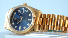 Load image into Gallery viewer, Rolex Day Date Yellow Gold with Blue Dial New Old Stock