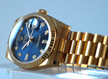 Load image into Gallery viewer, Rolex Day Date Yellow Gold with Blue Dial New Old Stock