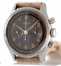 Load image into Gallery viewer, Lemania Chronograph with Patinated Rhodium Dial