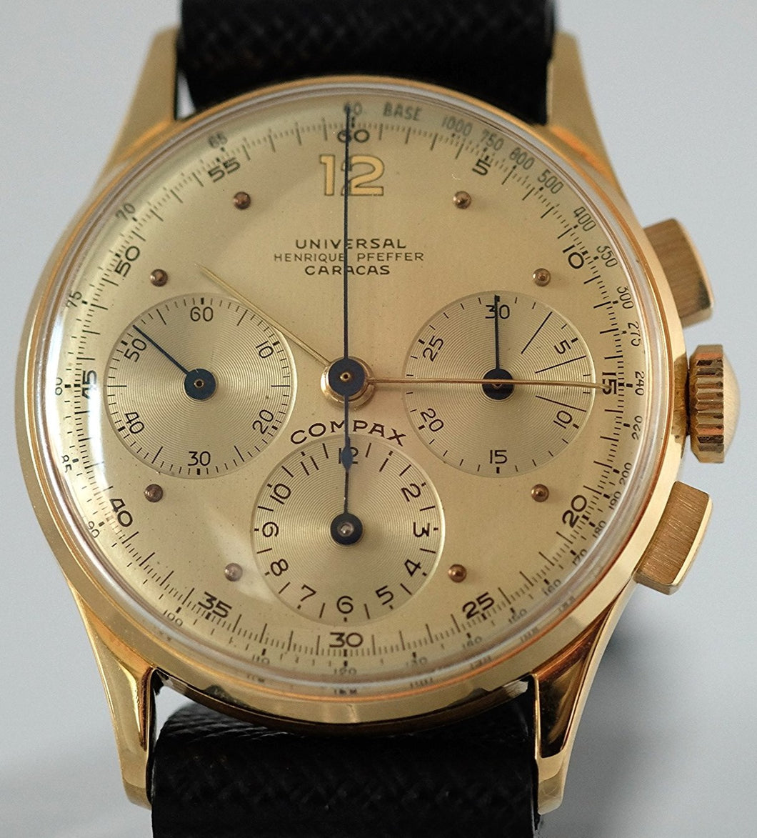 Universal Genève Compax from Henrique Pfeffer Caracas in Yellow Gold