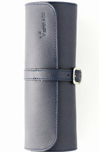 Load image into Gallery viewer, Saffiano Leather Watch Travel Tube in Navy Blue
