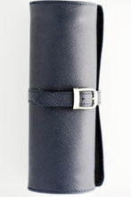 Load image into Gallery viewer, Saffiano Leather Watch Travel Tube in Navy Blue
