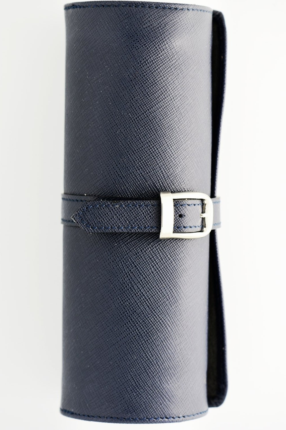 Saffiano Leather Watch Travel Tube in Navy Blue