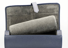 Load image into Gallery viewer, Saffiano Leather Watch Travel Tube in Navy Blue