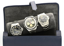 Load image into Gallery viewer, Saffiano Leather Watch Travel Tube in Navy Blue