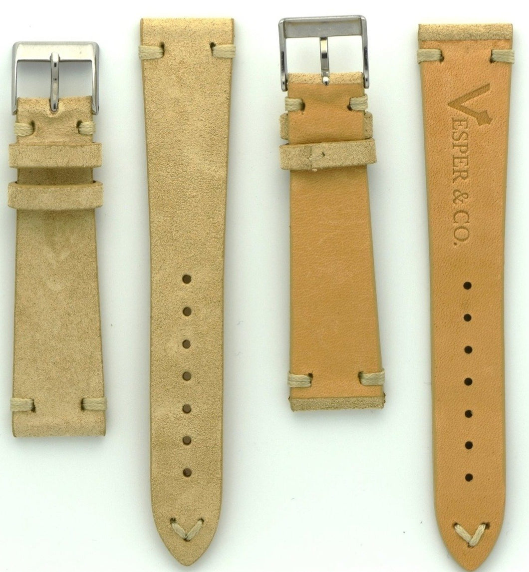 Suede Leather Watch Strap in Sand
