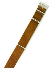 Load image into Gallery viewer, Vintage Bullhide Leather NATO Watch Strap in Natural Brown
