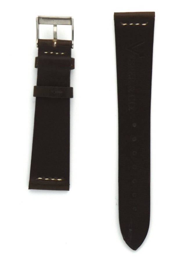 Horween Cordovan Leather Watch Strap in Dark Brown