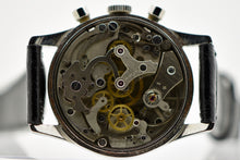 Load image into Gallery viewer, Gallet Steel Chronograph wristwatch, Swiss, "Chronograph." Made in the 1960s. Fine, stainless steel wristwatch with round button chronograph, registers, telemeter and tachometer scales.