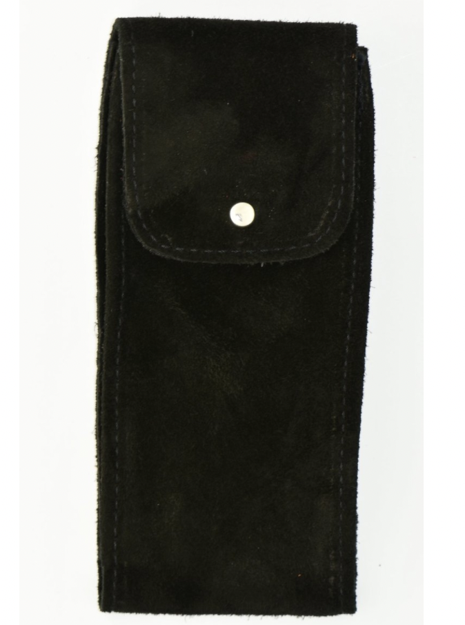 Suede Leather Watch Pouch in Black