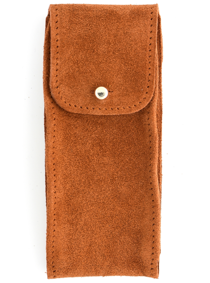 Suede Leather Watch Pouch in Tobacco
