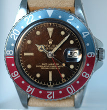 Load image into Gallery viewer, Rolex GMT Ref. 1675 PCG Exclamation Tropical
