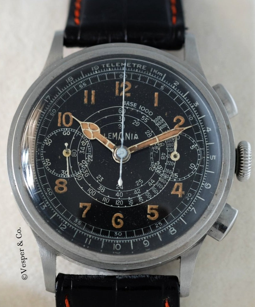 Lemania Chronograph with Telemeter and Tachometer Scales