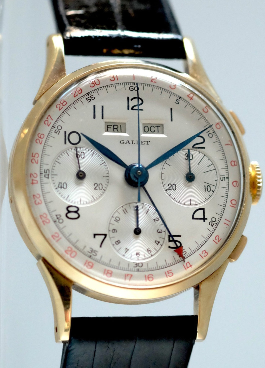Gallet Triple-Date Chronograph in Yellow Gold