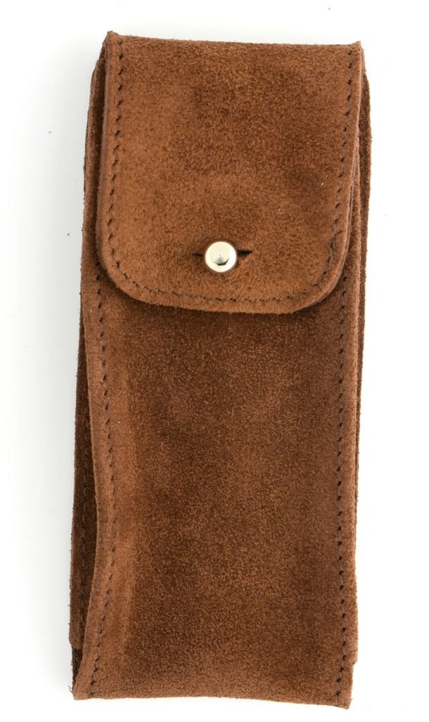 Suede Leather Watch Pouch in Brown
