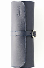 Load image into Gallery viewer, Saffiano Leather Watch Travel Tube in Navy Blue
