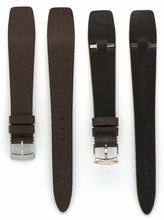 Load image into Gallery viewer, Saffiano Leather Watch Straps with Open End in Seal Brown
