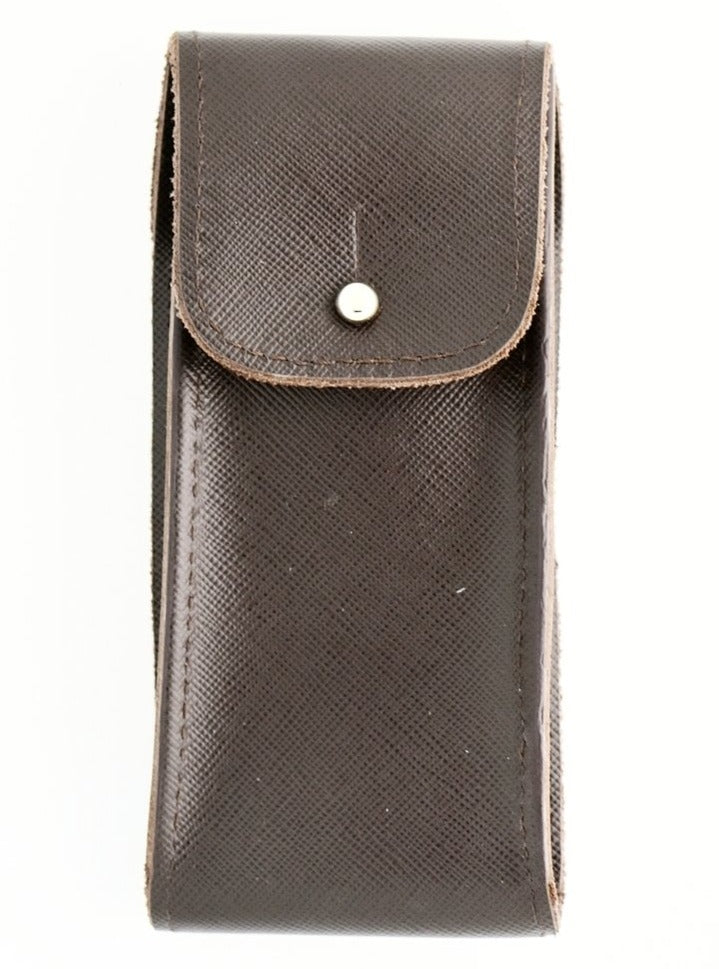 Saffiano Leather Watch Pouch in Chocolate