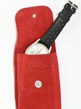 Load image into Gallery viewer, Suede Leather Watch Pouch in Cherry Red

