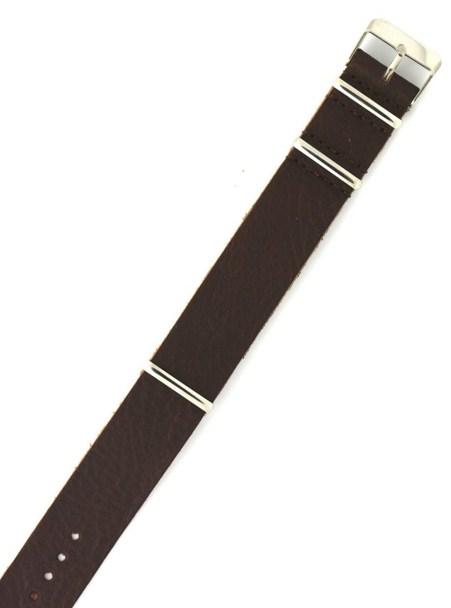 Vintage Bullhide Leather NATO Watch Strap in Chocolate