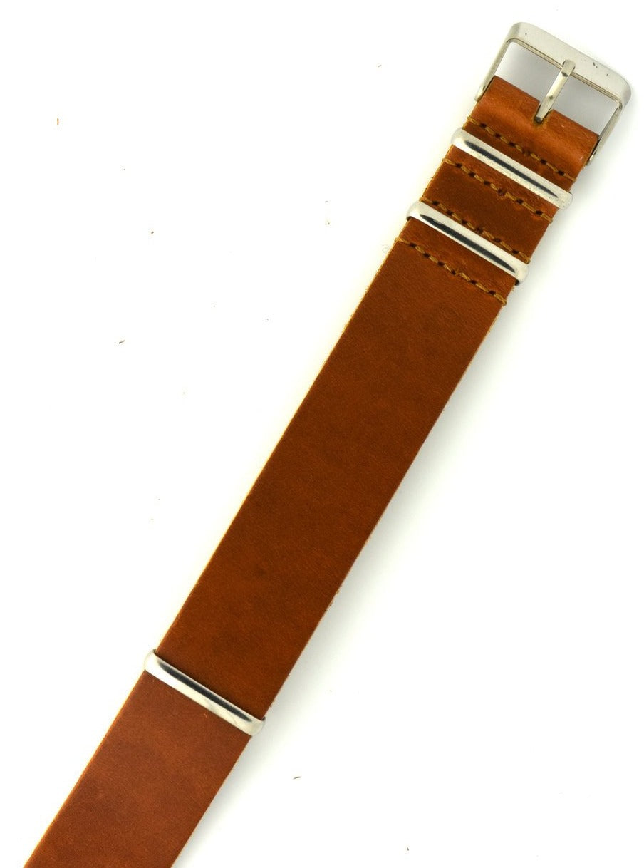 Vintage Chromexcel Leather NATO Watch Strap in Cognac