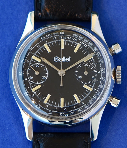 Gallet Steel Chronograph wristwatch, Swiss, 