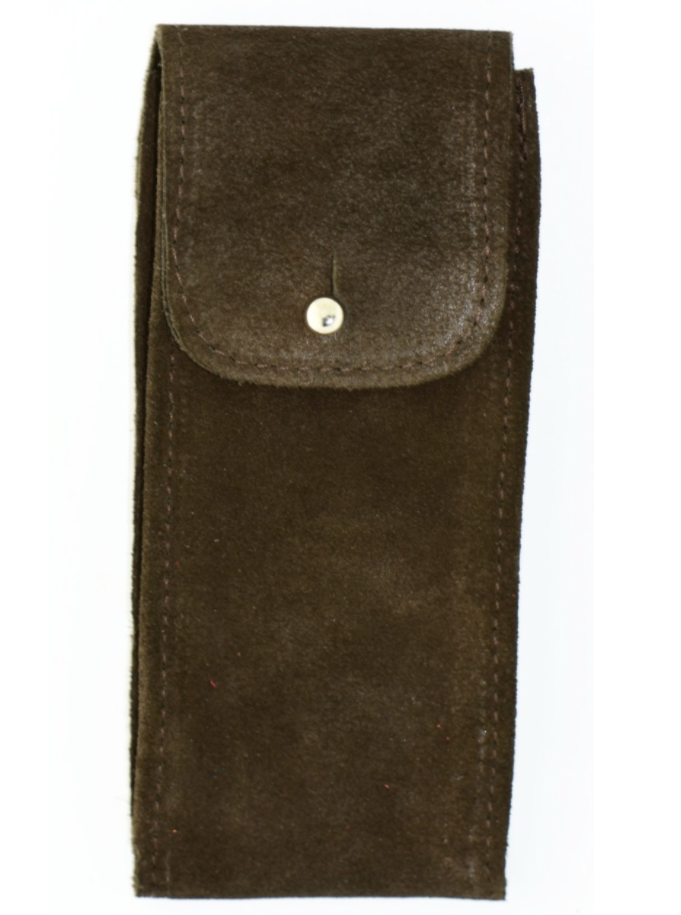 Suede Leather Watch Pouch in Chocolate