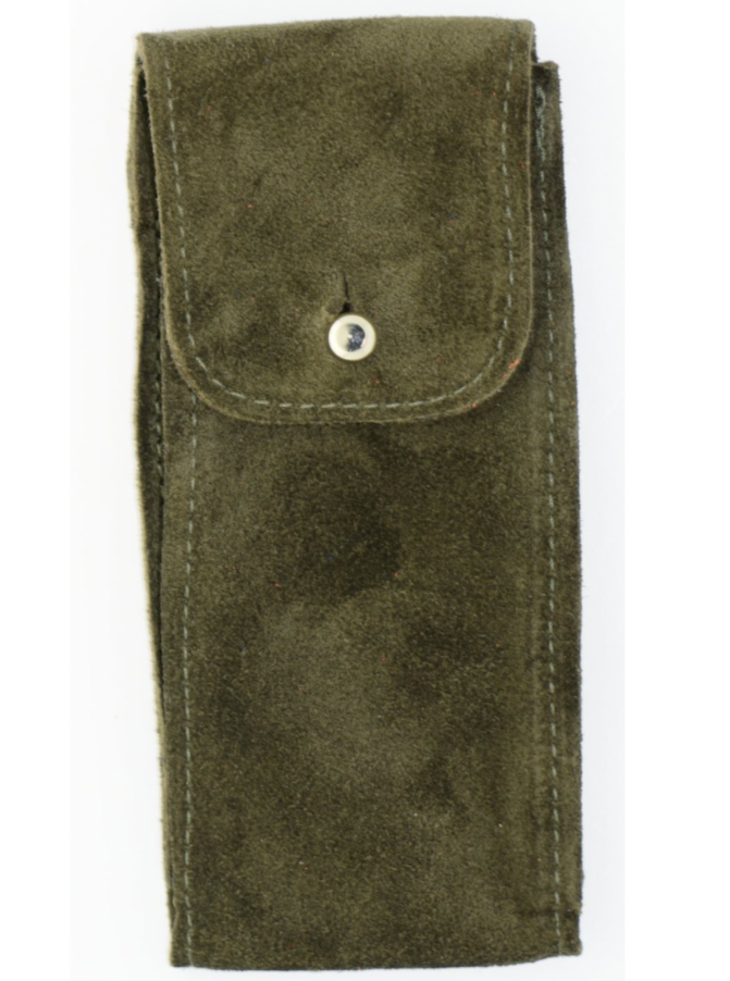 Suede Leather Watch Pouch in Moss